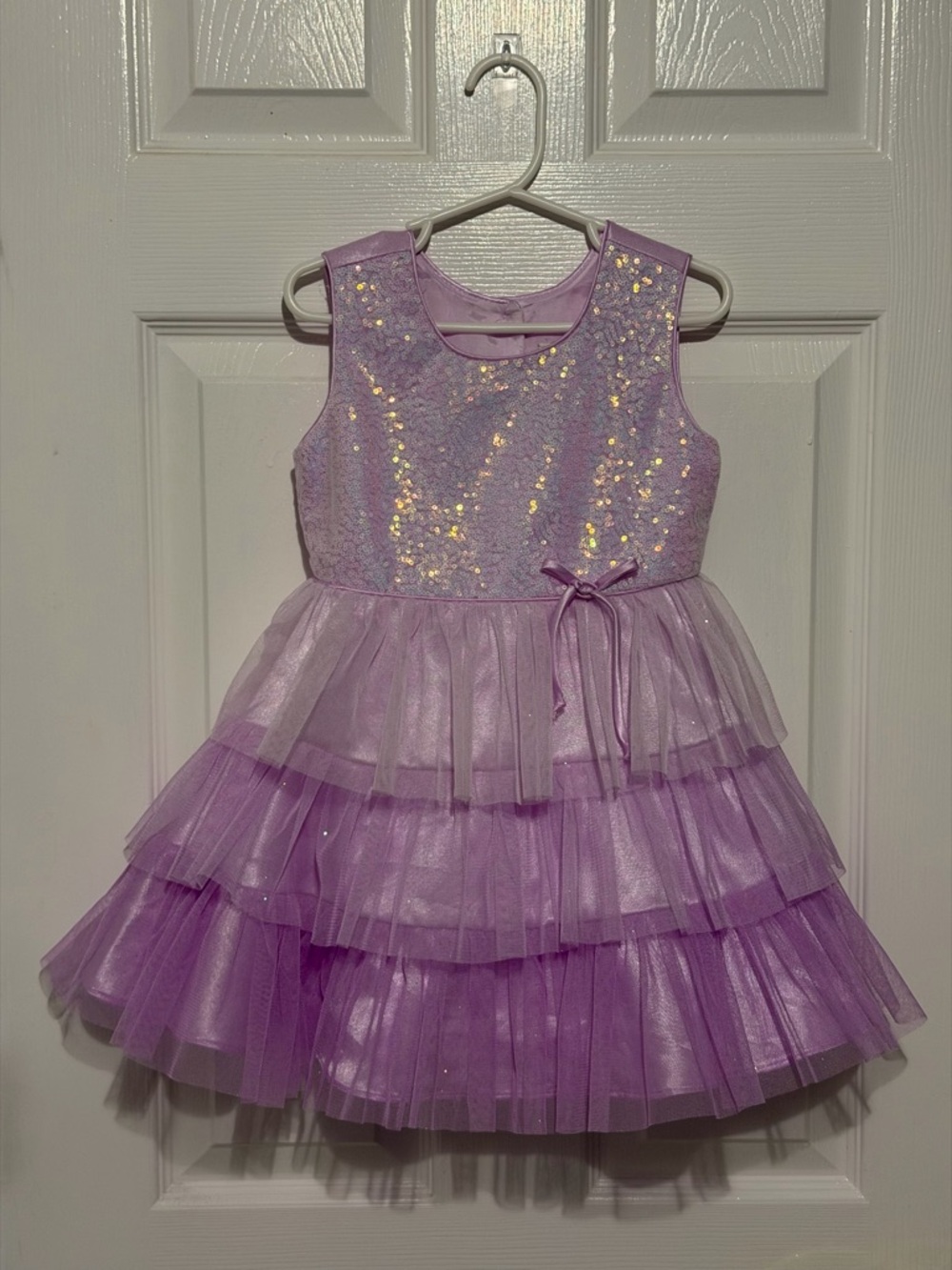 Jona Michelle Lilac Purple Tulle Sequin Tiered Party Dress